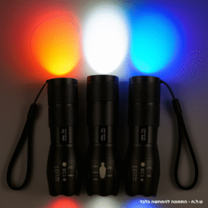 פנסי RGB - אור לבן וצבעוני<br/>מארז של 3 יח'