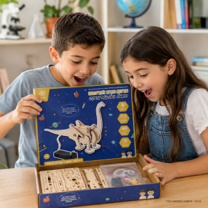 דינוזאור חשמלי מעץ מארז אישי